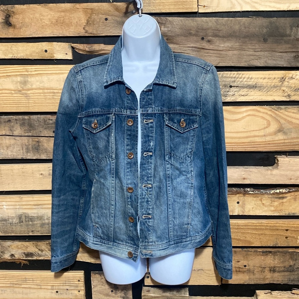 Madewell Distressed Blue Denim Jacket